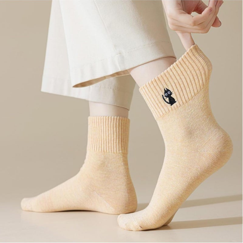 ANIDL Women's Girls Novelty Funny Crew Socks,Crazy Cute Embroidered Pattern Ankle Sock Cotton,Women's Gift - Image 5